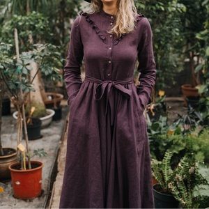 NWT Forest Green Linen Dress, size M